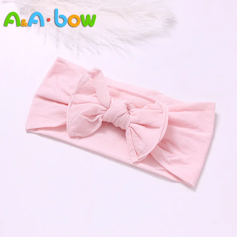 Turbante de nailon el&aacute;stico para reci&eacute;n nacido, bandana cl&aacute;sica para beb&eacute;, turbante de Color s&oacute;lido, accesorios para el cabello para ni&ntilde;os, 1 ud.-2