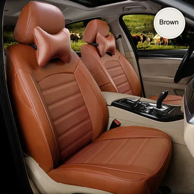 brown Автомобильный чехол для Toyota Sienna, чехлы для сидений, стильные чехлы для сидений, защитные чехлы из воловьей кожи, набор автомобильных аксессуаров 2004- лет - Название цвета: brown