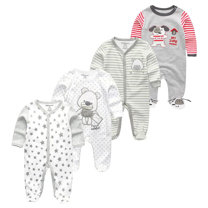 baby romper RFL4108 Зимняя одежда Детский комбинезон с длинным рукавом для новорожденных мальчиков и девочек Спортивный костюм для малышей животного roupa de bebes 2/3/4 шт./компл. детские пижамы Костюмы - Цвет: baby romper RFL4108