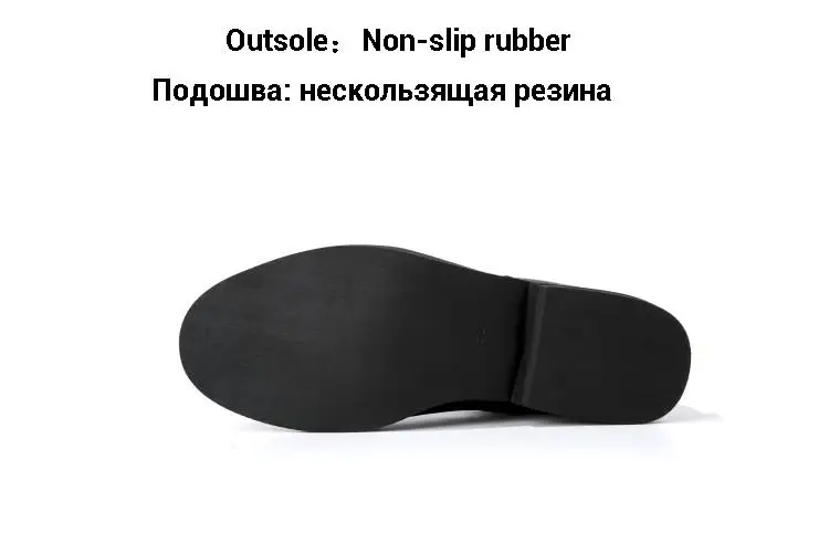CDAXIALN/Новинка; женские полусапожки из натуральной коровьей кожи с трикотажной отделкой; сапоги до середины икры на низком каблуке с отстрочкой; сезон зима-осень