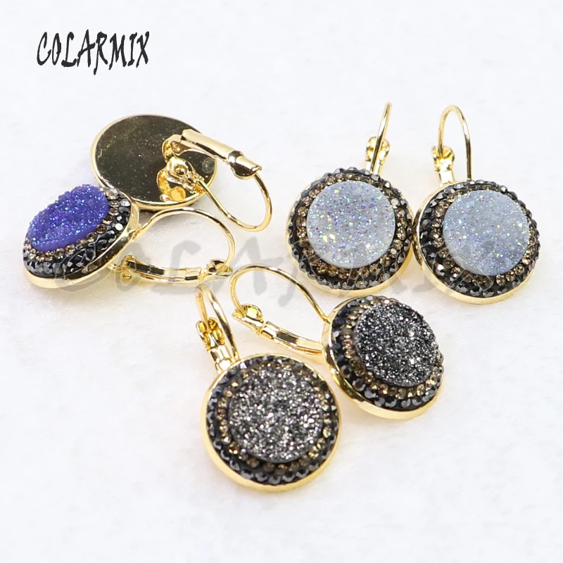 10 пар druzy серьги крюк серьги иммитации druzy ювелирные изделия драгоценные камни ювелирные изделия для женщин 7016