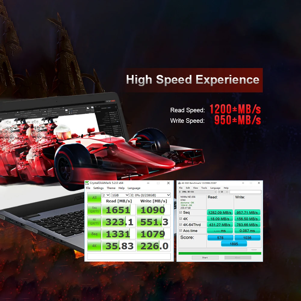 Твердотельный накопитель KingSpec 256GB 2242 PCIe 3,0 NVMe M.2 3D NAND SSD-внутренний SSD(NE-256