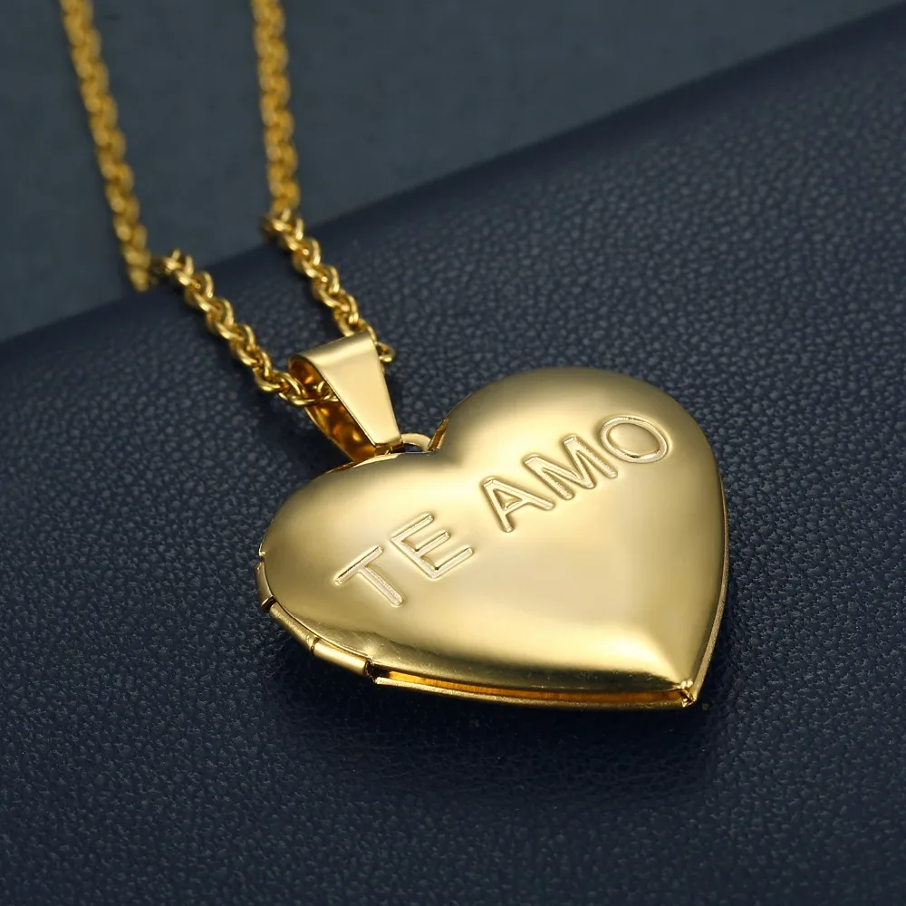 Mimeng Titanium Jewelry Retro personality life tree heart-shaped pendant I love your Photo Box Necklace | Украшения и аксессуары