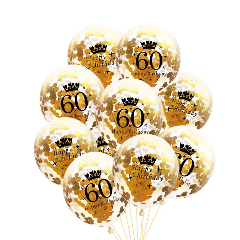 10pcs balloon Набор 21 30 40 50 60th от NOHOO День рождения украшения для взрослых 21 30 40 50 60 лет вечерние поставки - Цвет: 10pcs balloon