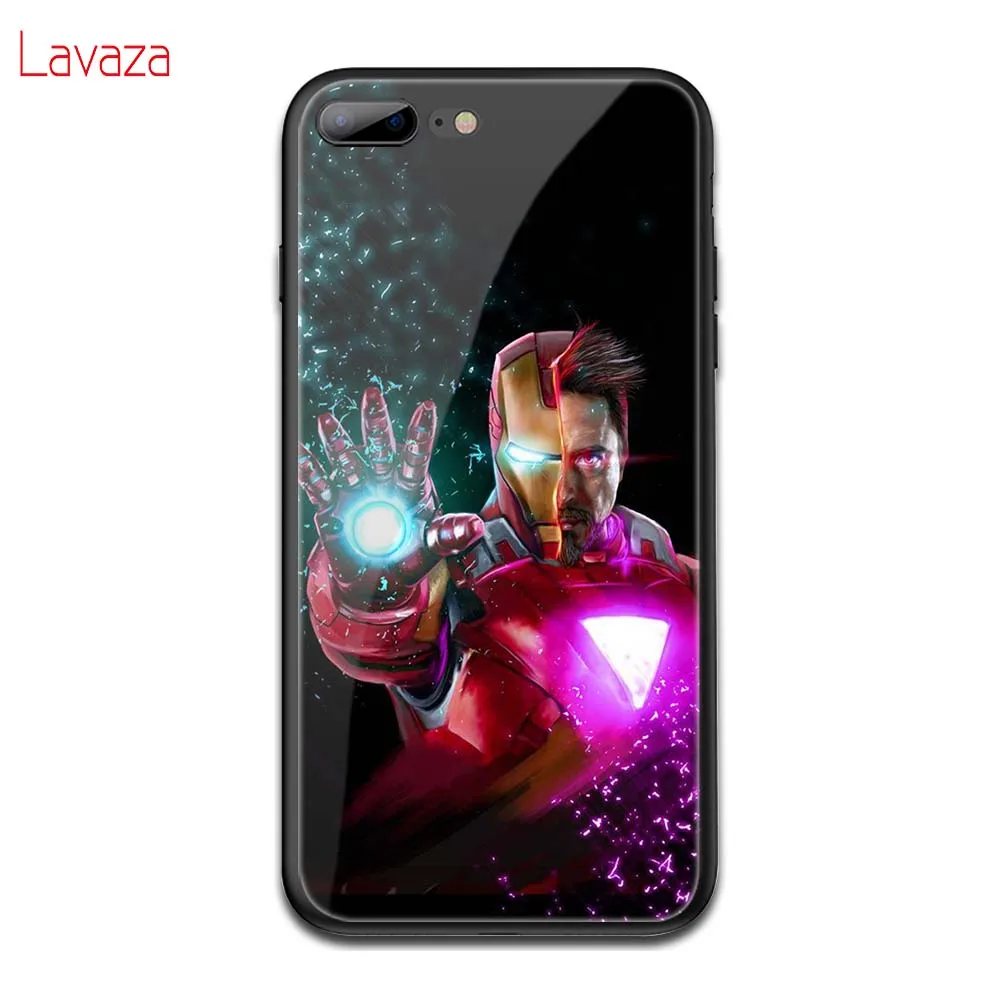 TG5 Lavaza MARVEL Studio Мстители закаленное стекло ТПУ чехол для iPhone 6 6S 7 8 Plus 5 5S SE XR X XS 11 Pro MAX чехол - Цвет: TG5