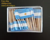 Argentina toothpick flags, Country flag, Cake toppers, total 2000pcs, 100pcs/bag, Free ship