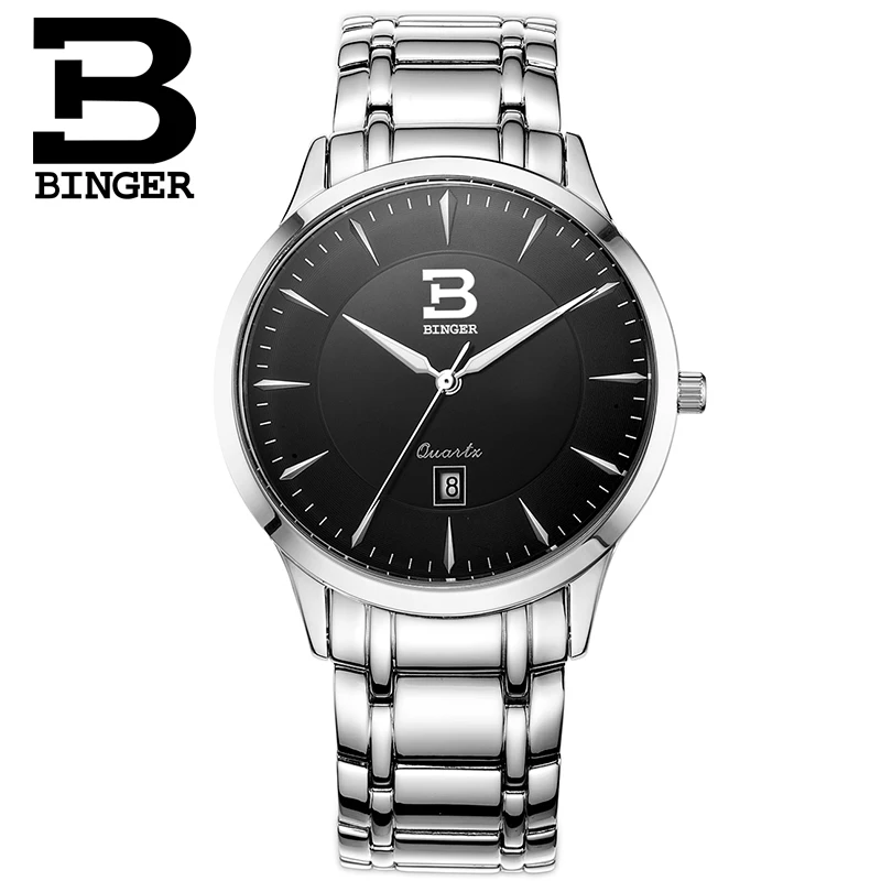 Мужские водонепроницаемые спортивные часы с кожаным ремешком полностью