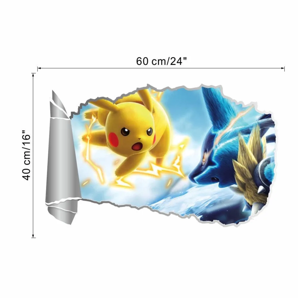 

3d pokemon wall stickers for kids rooms removable cartoon kindergarten wall decals baby nursery home decor wall pictures