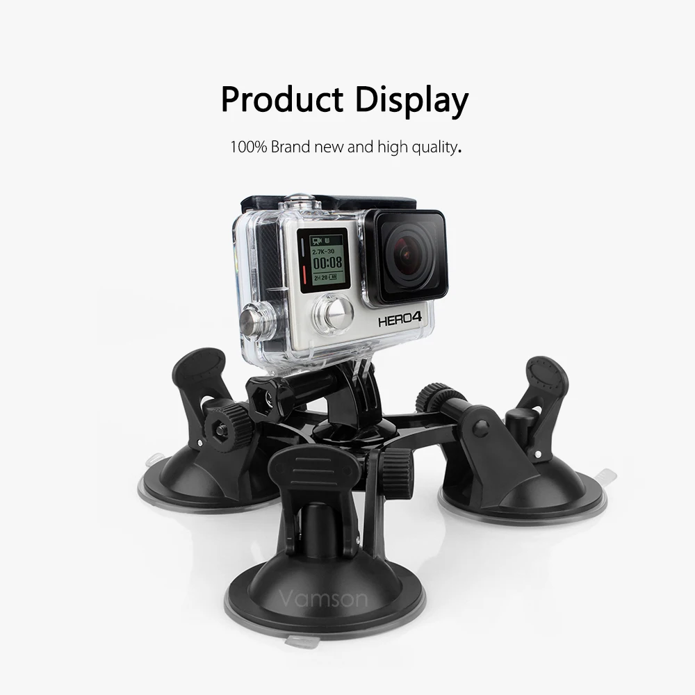 Vamson для Go pro Аксессуары Крепление тройной ноги присоска для Yi для Gopro Hero 7 6 5 4 для DJI OSMO Экшн-камера VP525S