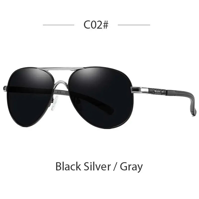 Black Silver Gray BAVIRON Для мужчин солнцезащитные очки поляризованные дизайнерские солнцезащитные очки-авиаторы Для мужчин Прямая поставка классические солнцезащитные очки Винтаж влияние Gafas uv400 - Цвет линз: Black Silver Gray