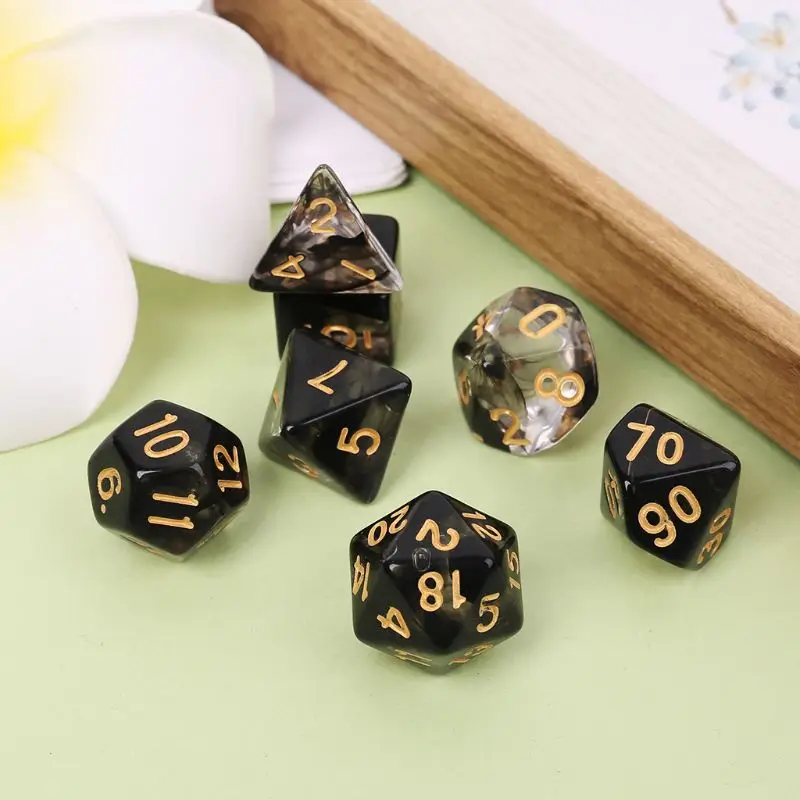 7 шт./компл. новая игра в кости прозрачные модные кубики многосторонние