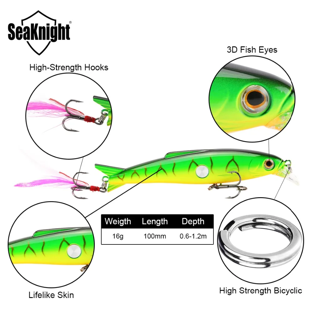 SeaKnight SK007 рыболовная приманка в форме гольяна 16 г 110 мм 7 цветов поплавок 3D рыбные