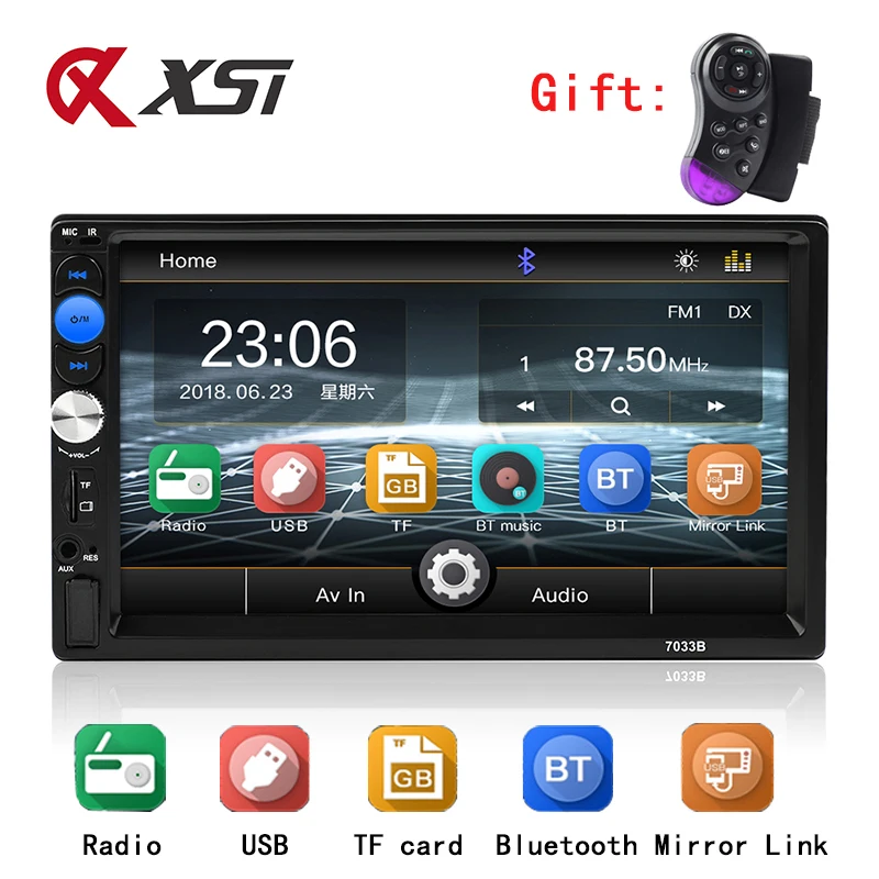 2 Din автомобильное радио 7 плеер MP5 Bluetooth AUX USB 2din Авторадио автомобильный резервный