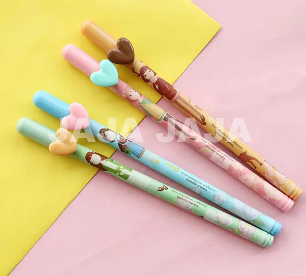 

1pc/lot heart pen cap gel pens for kids gift school stationery,writing kawaii pens,school supplies(tt-501)