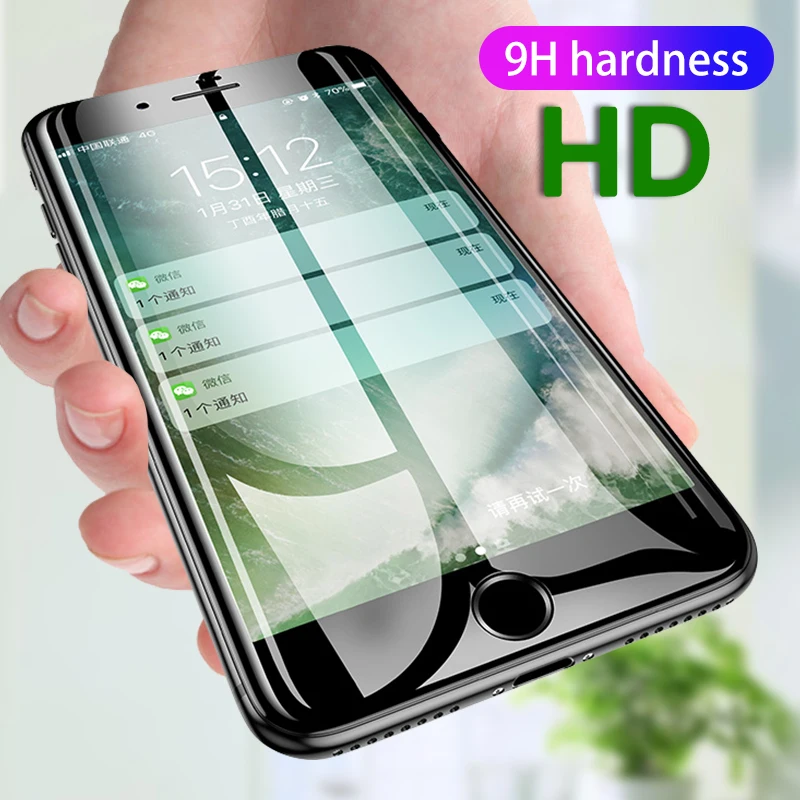 Ультратонкое полное покрытие из закаленного стекла для iPhone 7 8 5 6 S Plus 5C 5S SE 11 Pro Max