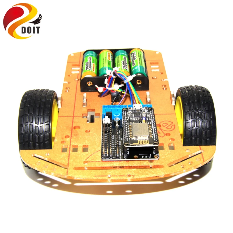 Автомобильное шасси с Wi Fi Smart 2WD макетной платой NodeMCU + Щит двигателя для ESP8266 ESP 12F DIY
