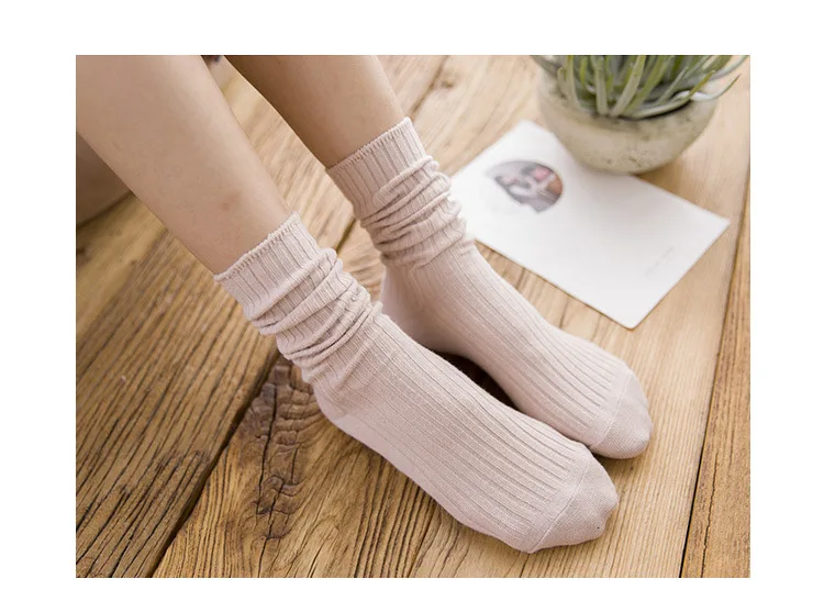 Женские хлопковые свободные носки в стиле ретро Харадзюку осенне зимние