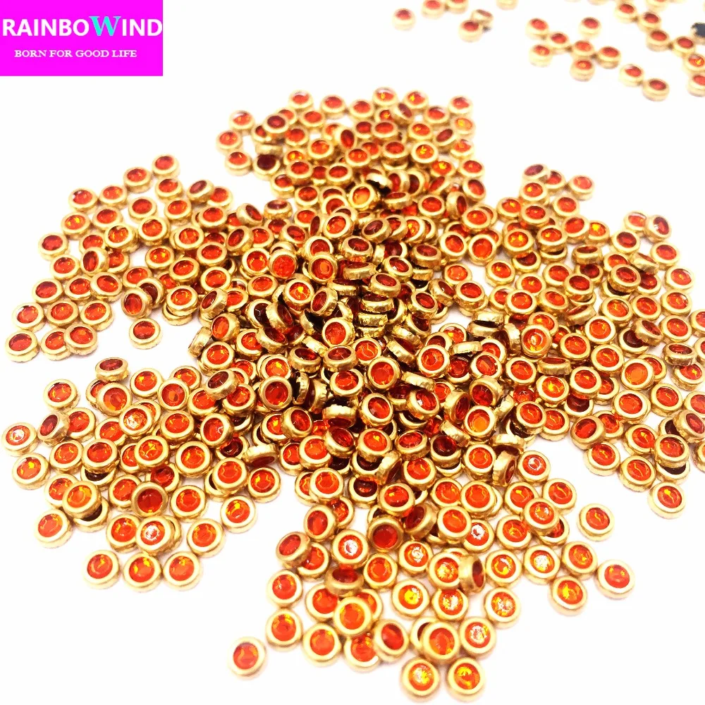 Новое поступление SS10 strass 5000 шт./лот золото bording orange красный глиттер с горячей