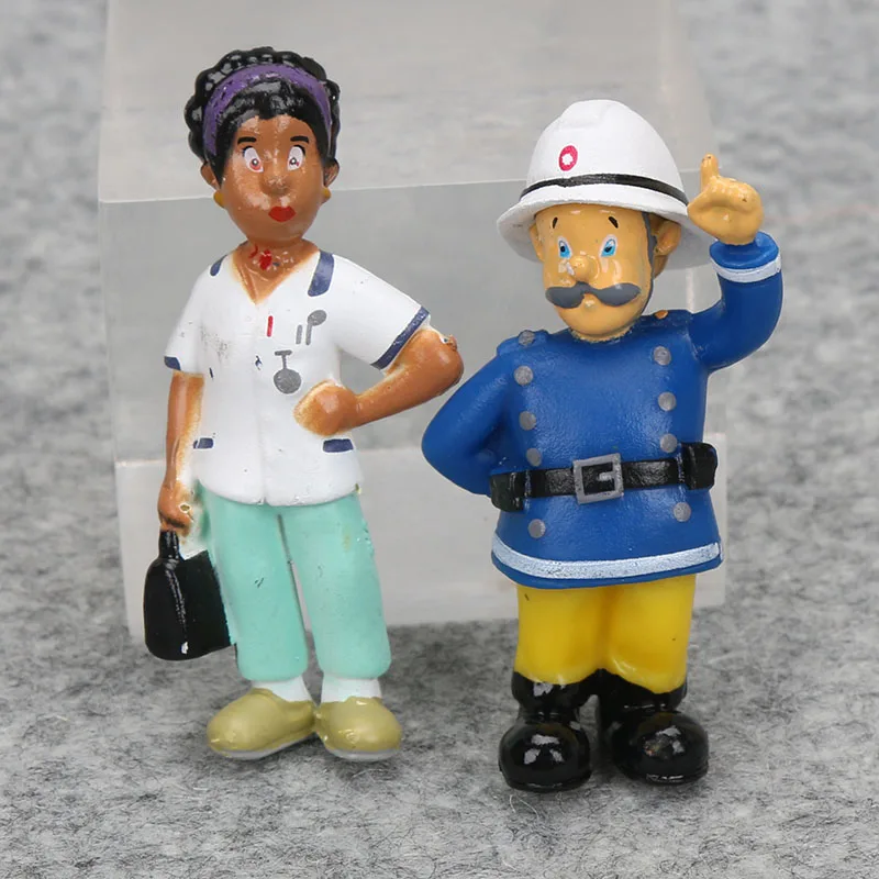 

12Pcs/Set Fireman Sam action figure toys 3-6cm Cute Cartoon PVC Dolls For Kids Christmas