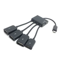 micro usb otg to usb2 0 3 port hub adapter cable with power for galaxy s5 i9600 note3 n9000 cell phone tablet