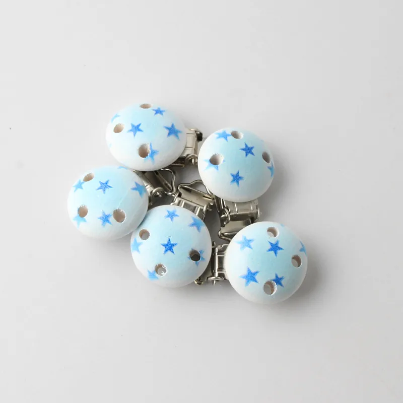 DIY Blue Star 5 шт./лот Детские зажимы для соски подходят детей застежки металлические