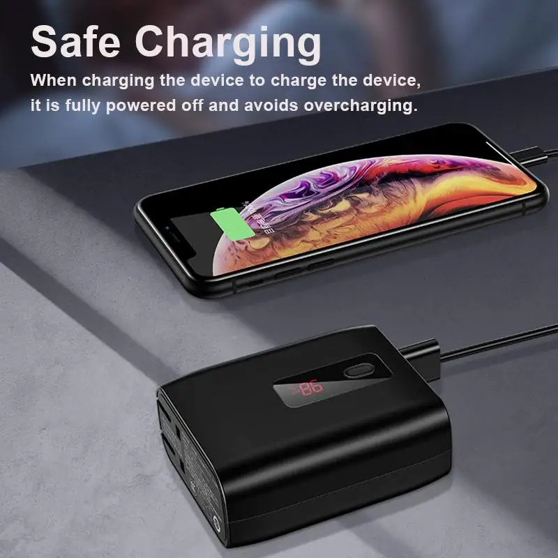 5000 mAh многофункциональный банк питания двойной USB банк питания быстрая зарядка 5 V/2A зарядный разъем и блок питания для путешествий с ЖК-дисплеем