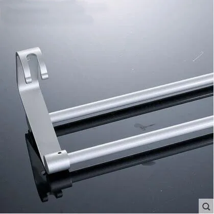 Полочки для полотенец из алюминия 2 вида 60 см с крючками|double towel bar|aluminum bartowel bar |