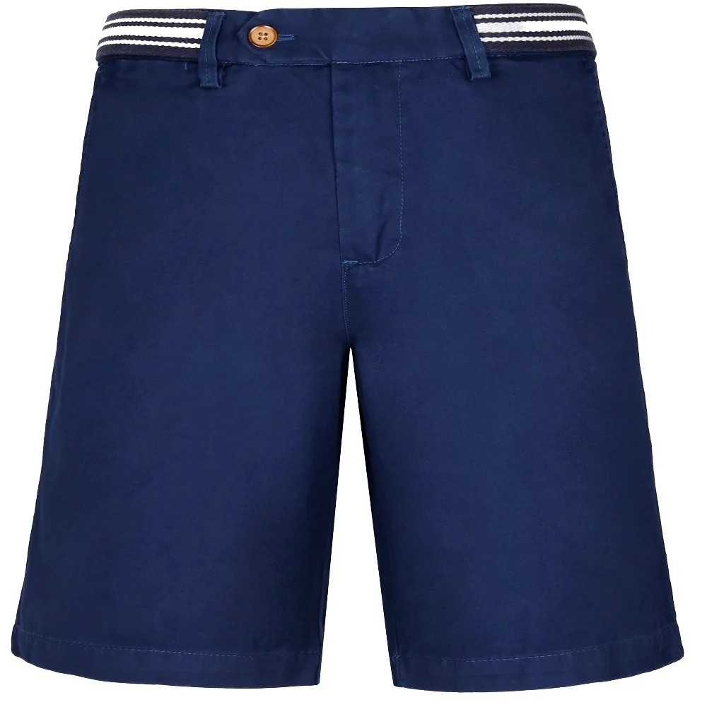 2017 Мужской ремень дизайн темно-синие летние по колено Шорты Брюки Модные