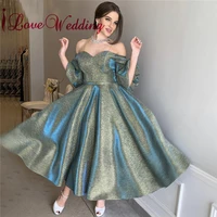 fashion new design sweetheart cocktail dress custom made bell sleeves ankle length sequin lace formal party evening dresse