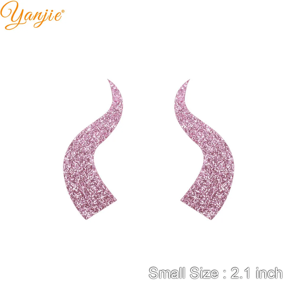 small-pink 10pairs/lot Glitter Felt Devil Horn For Girls Women Headband Hot Sale Halloween Party Kids Hair Bow DIY Hair Accessories - Цвет: small-pink