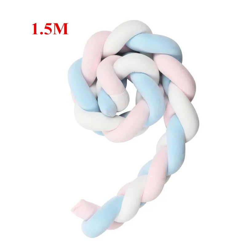 Pink White Blue 1.5M Одежда для новорожденных для детской кроватки, Tour De France горит Bebe Tresse детская кроватка бампер/бамперы в бампер для детской кроватки тесьмой кровать Nodic узел детской комнаты - Цвет: Pink White Blue 1.5M