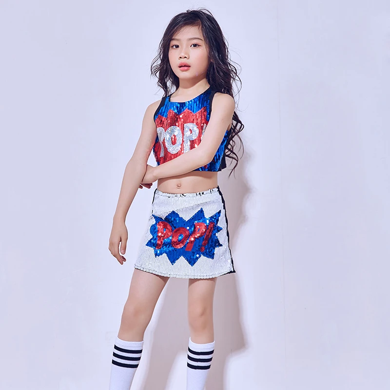 Children Jazz Dance Costumes Girls Hip-Hop Modern Performances Clothing Set Kids Jazzy Wear Stagewear DL2475 | Тематическая одежда