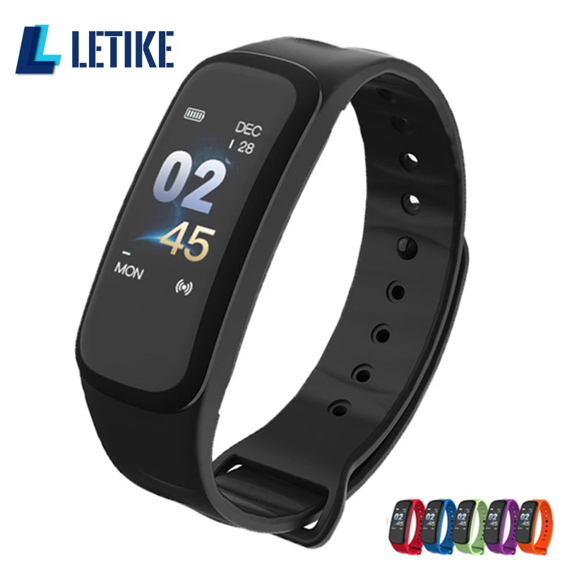 Letike C1Plus умный браслет цветной экран измеритель артериального давления