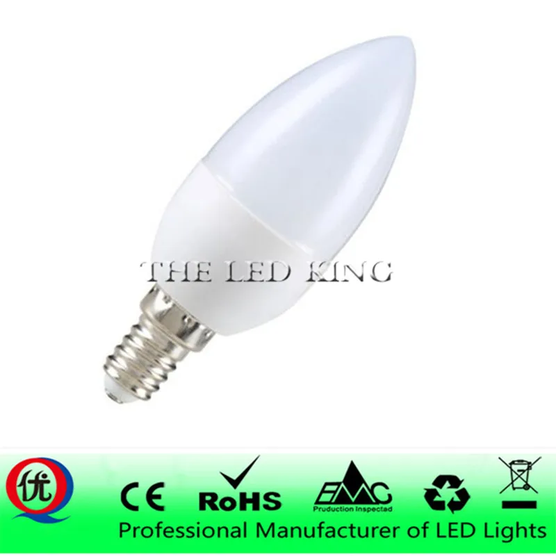 Светодиодная лампочка свеча E14 2835 SMD 6 Вт 9 светодиодная с теплым/холодным белым