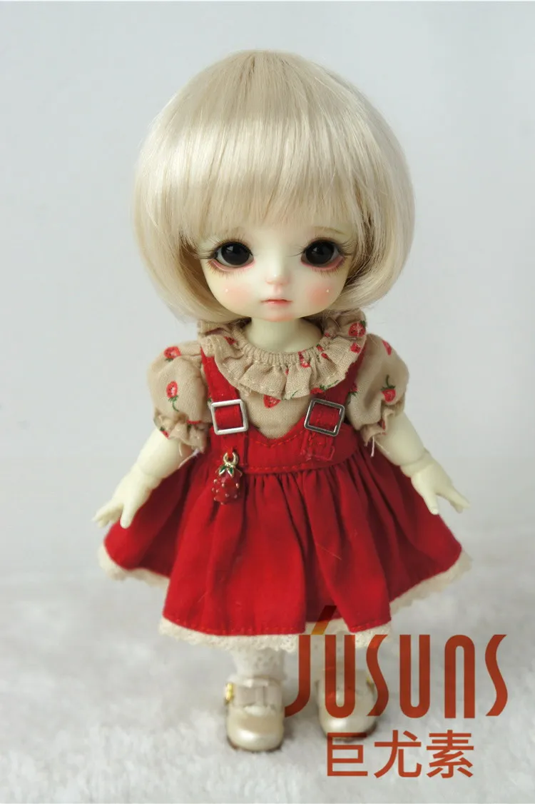 5-6inch Blond SM202 JD025 1/8 1/6 модный короткий парик BJD с челкой для размера 5-6 дюймов 6-7 дюймов кукла мягкий синтетический мохер кукла аксессуары - Цвет: 5-6inch Blond SM202