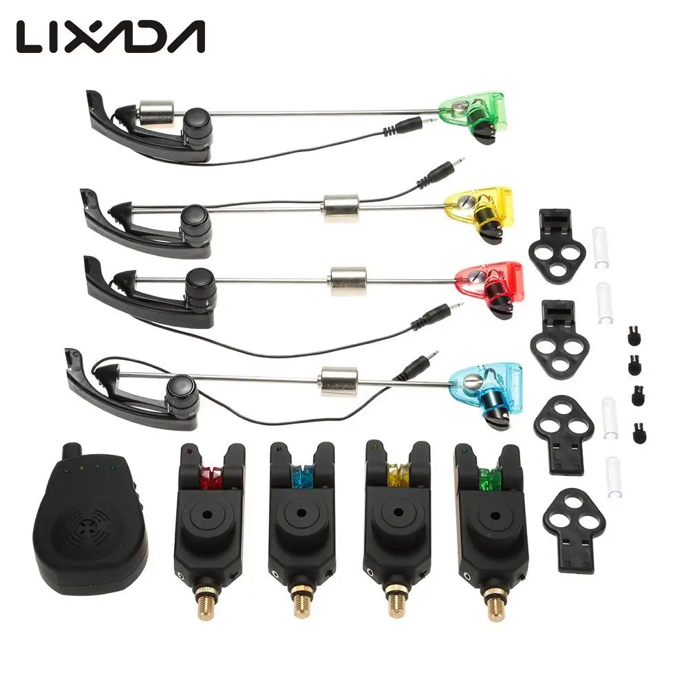 Lixada 4 + Беспроводной набор сигнализации для ловли карпа укуса свингера с