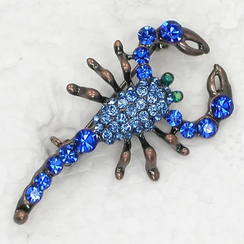 

Antique Copper purple Rhinestone brooch Scorpion Pin brooches C316 D3