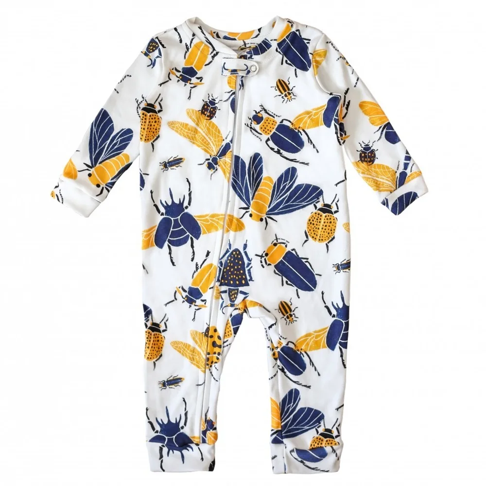 New Kids Infant Baby Boy Clothes Long Sleeve Zipper Winter Autumn Bee Romper Jumpsuit Sunsuit Cotton Warm Cotton Outfit 0-2T