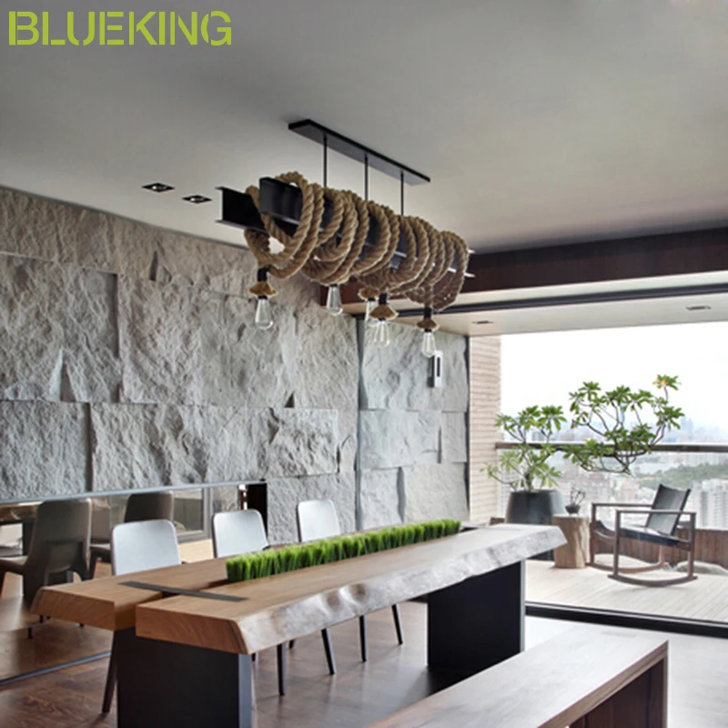 Blueking творческий DIY личности ар деко подвесной светильник halling Лофт пеньковый