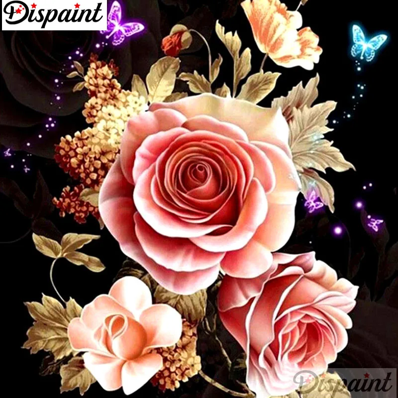 

Dispaint Full Square/Round Drill 5D DIY Diamond Painting "Flower butterfly" Embroidery Cross Stitch 3D Home Decor Gift A11867