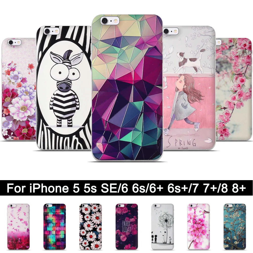 Мягкий чехол из ТПУ для iPhone 6 6s 6Plus Plus силиконовый 5 5s SE чехлы 7 8 7Plus 8Plus сумки|cover for