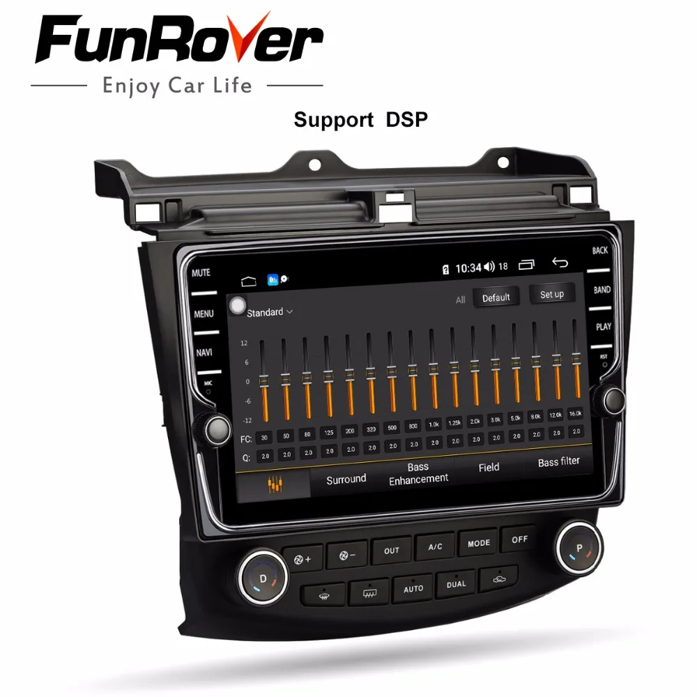 Funrover octa 8 core 2din автомобильный мультимедийный dvd-плеер android 9,0 для Honda Accord 7 2003-2007 SIM радио gps навигация стерео DSP