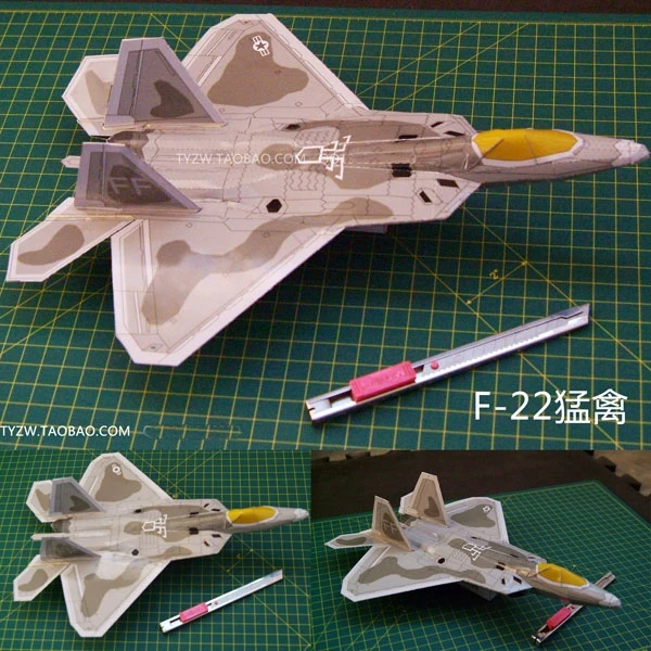 F22 Raptor Stealth Fighter военный самолет стерео Бумажная модель игрушки компактная Бумажная модель