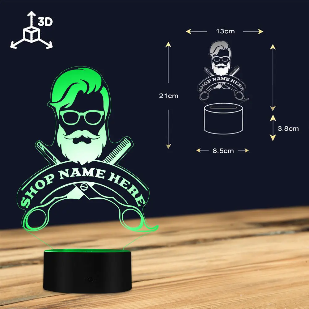 Парикмахерская Машинка для стрижки волос бизнес светодиодный ночник мужчин на