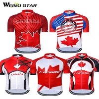 weimostar canada maple leaves men cycling jersey short sleeve cycling clothing summer bicycle clothes mtb road bike wear maillot
