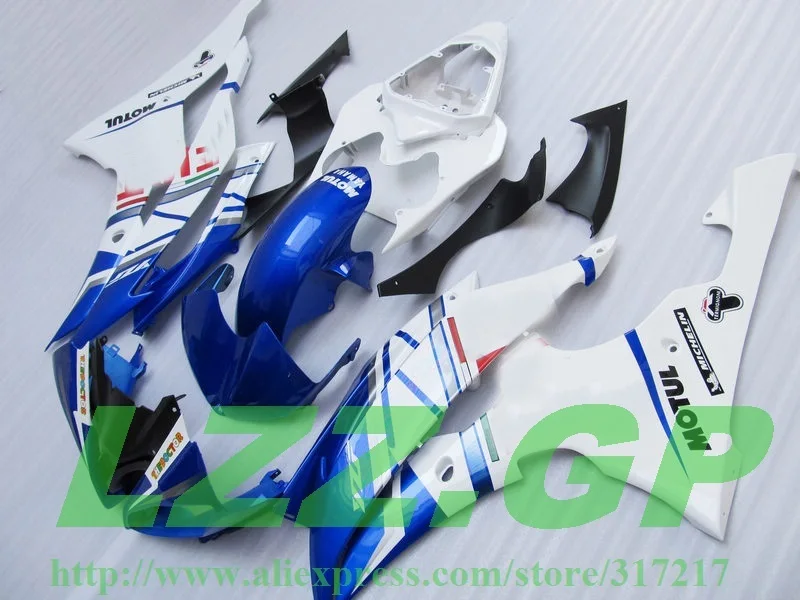 

Injection 100%NEW blue white fairings for Yamaha YZF-R6 08-09 YZF R6 08 09 YZF 600 R6 2008 2009 #66AC fairing kits bodywork