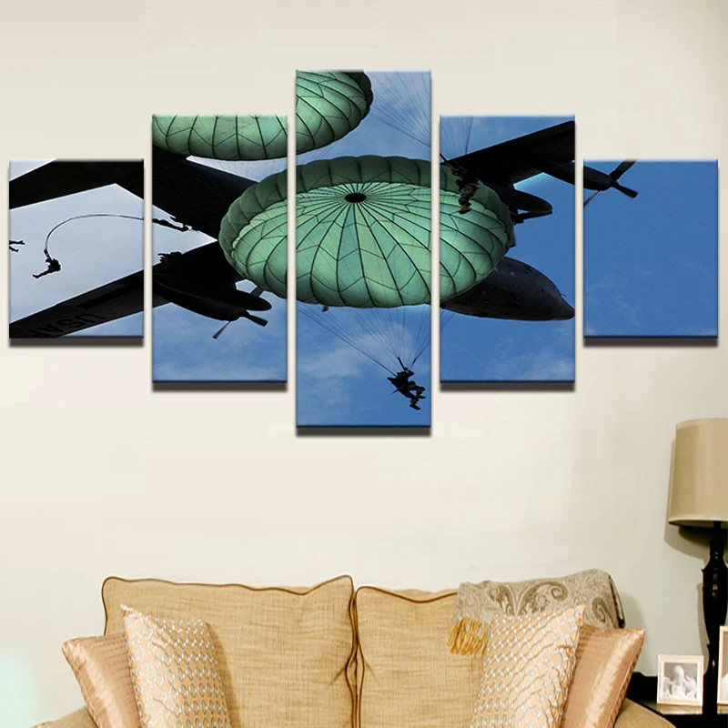 Печать холст модульная HD проектор для домашнего украшения 5 PiecesPcs прыжков с
