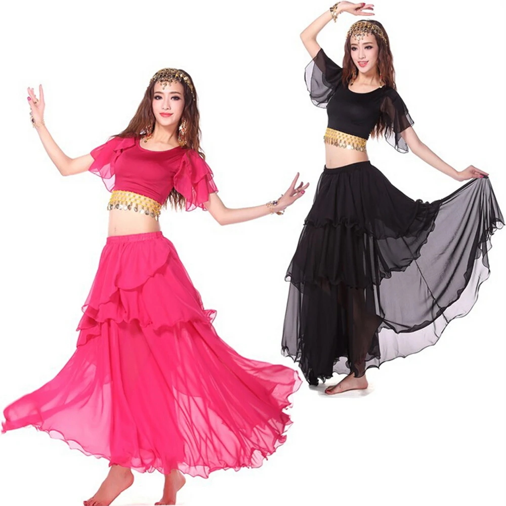 2016 новое поступление сексуальные костюмы Болливуда для танцев Топы + юбка