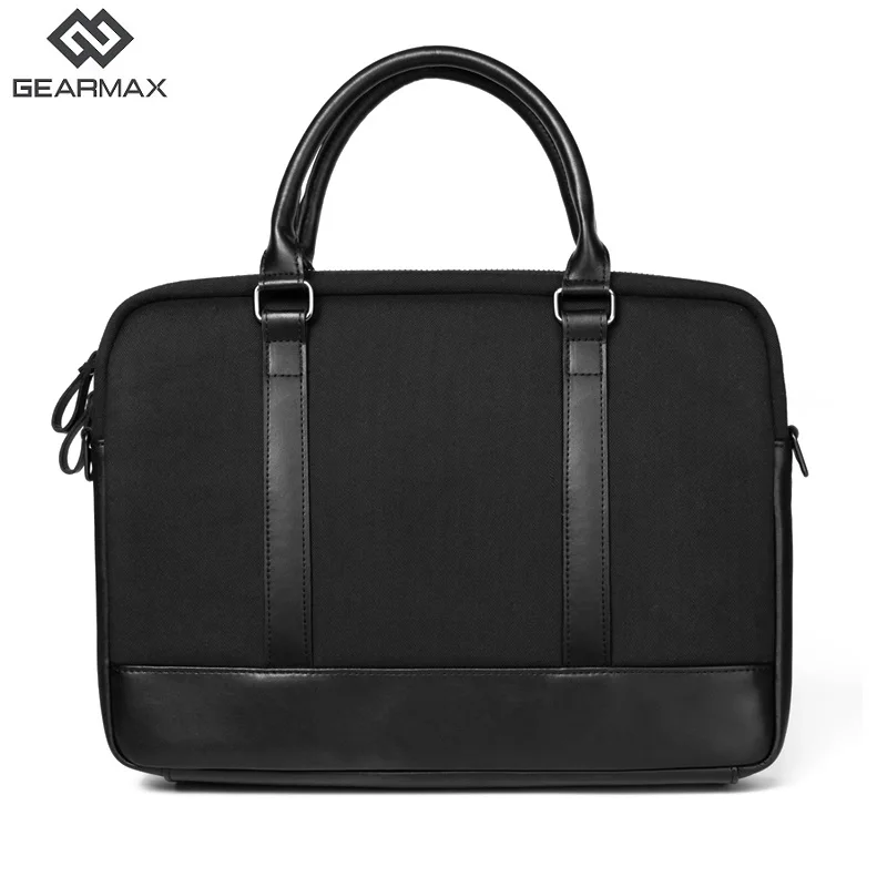 14 Inch Men Laptop Messenger Bags Black Genuine Leather Notebook Bag Wool Felt Business Briefcase Zipper Shoulder | Компьютеры и офис
