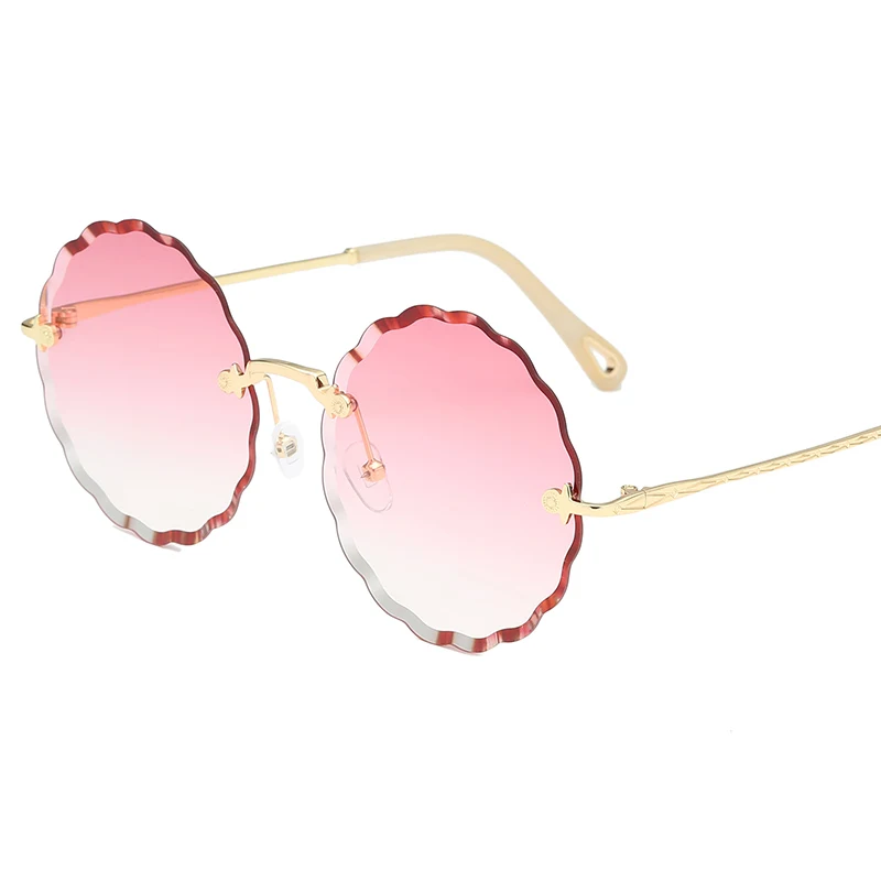 Круглые Солнцезащитные очки мужские и женские красные в металлической оправе |